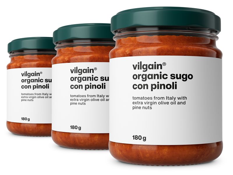 Vilgain Vegan Sugo BIO – 3× s piniovými oříšky 180 g