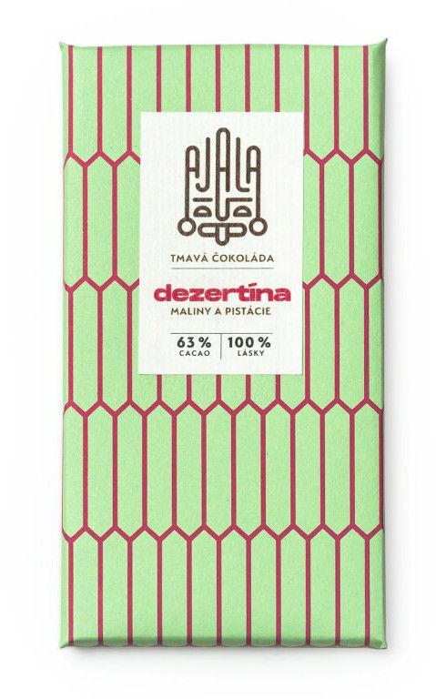 AJALA Tmavá čokoláda – Dezertína (pistácie/maliny) 45 g