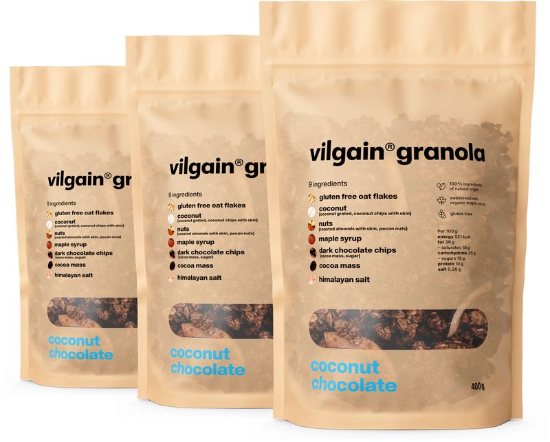 Levně Vilgain Granola – 3× kokos s čokoládou 400 g