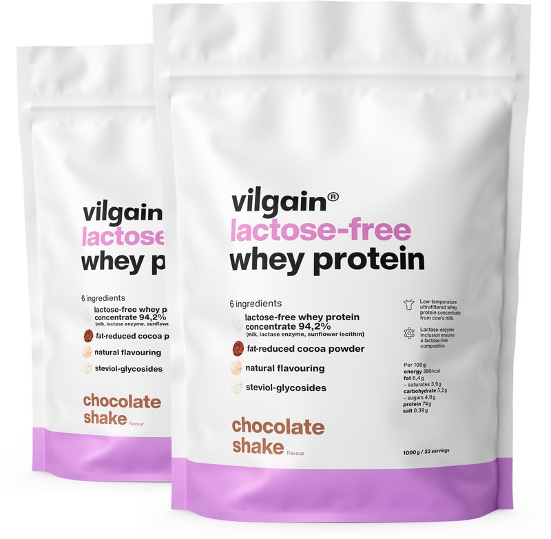 Levně Vilgain Lactose Free Whey Protein – 2× Čokoládový šejk 1 000 g