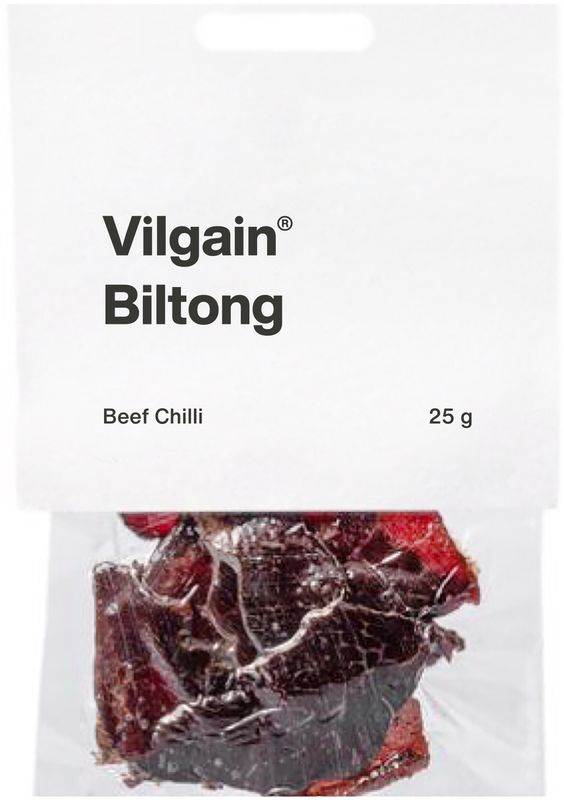 Vilgain Sušené hovězí maso biltong chilli 25 g Obrázek