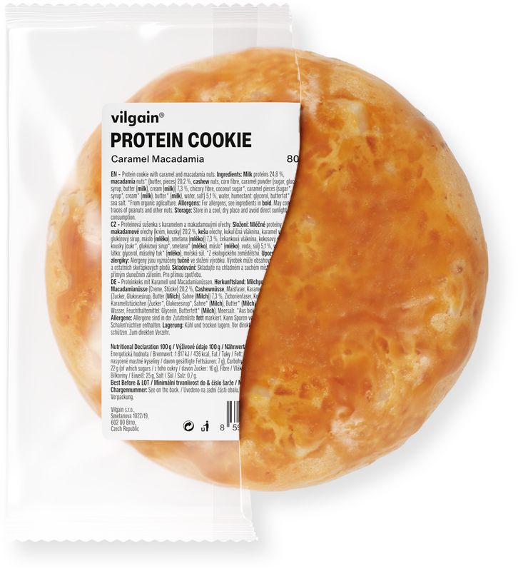 Vilgain Protein Cookie karamel s makadamovým orieškom 80 g