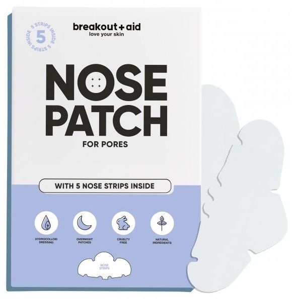 Breakout+aid Čistící náplasti na rozšířené póry na nose – 5 kusů