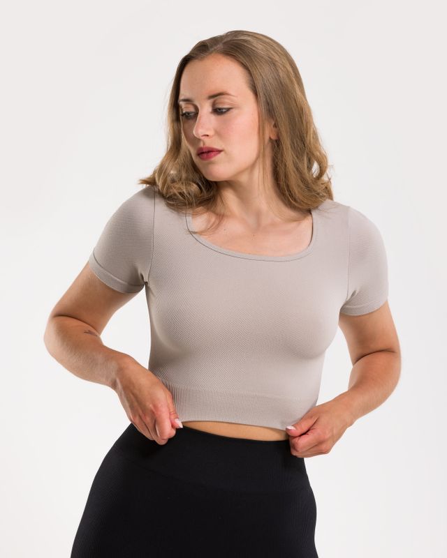 Vilgain Seamless Ribbed Crop Tee XS/S shell Obrázek