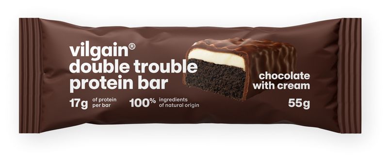 Levně Vilgain Double Trouble Protein Bar – Dvojitá čokoláda s krémem 55 g