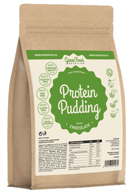 GreenFood Protein Pudding – čokoláda 400 g