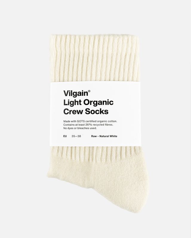 Vilgain Light Organic Crew Socks 35 - 38 1 pár Natural White Obrázek