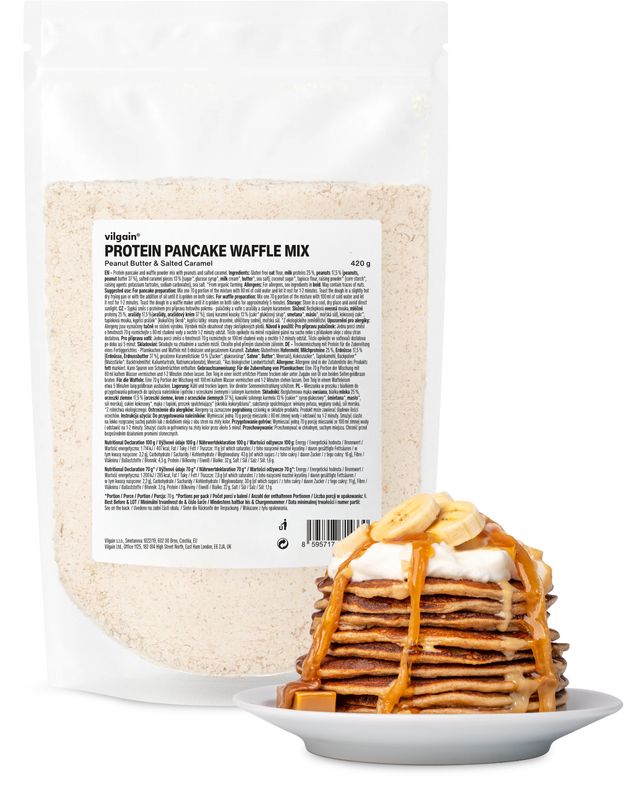 Vilgain Protein Pancake & Waffle Mix – arašídové máslo a slaný karamel 420 g