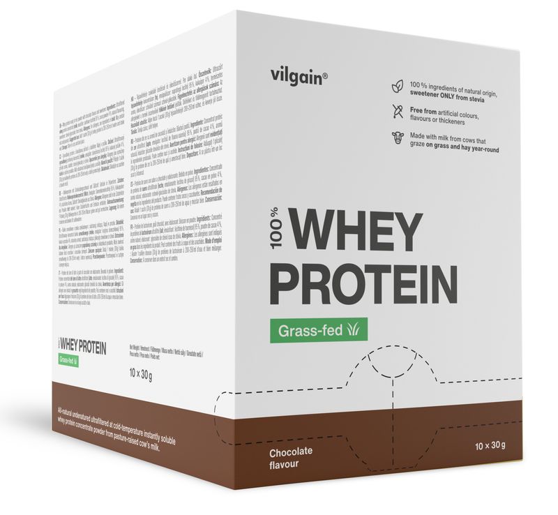Vilgain Grass-Fed Whey Protein – čokoláda 300 g (10 x 30g)
