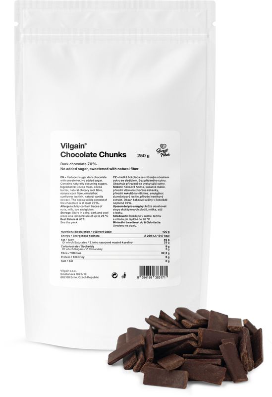 Vilgain Chocolate chunks tmavá čokoláda 250 g Obrázek