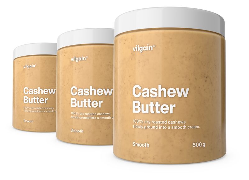 Levně Vilgain 100% Kešu máslo – 3× jemné kešu oříšky 500 g