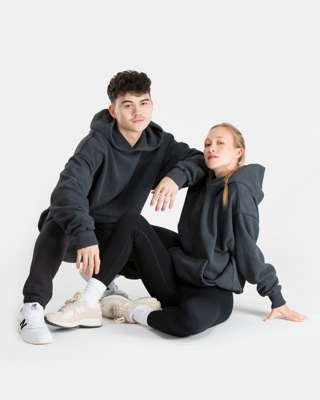 Vilgain Oversize Hoodie XS/S mineral wash black Obrázek