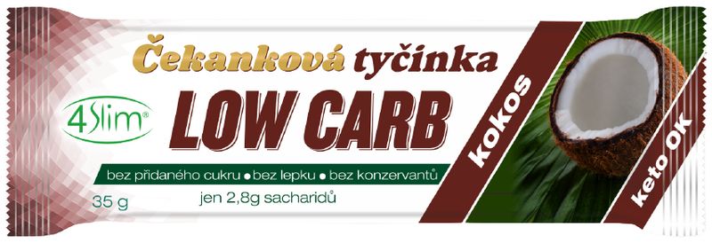 4Slim Low carb čakanková tyčinka – kokos 35 g