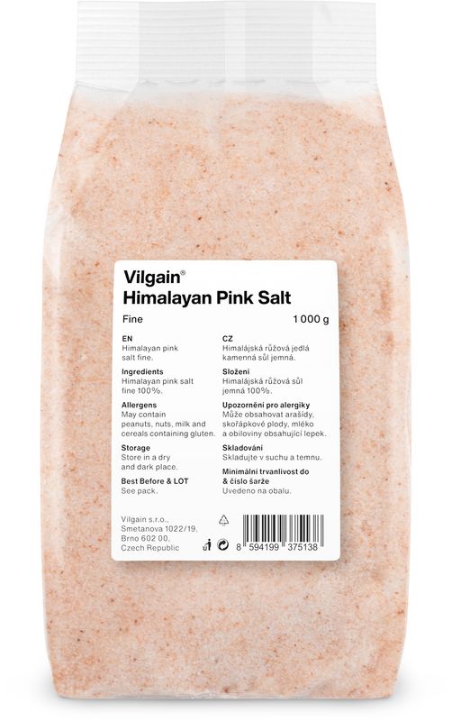 Vilgain Himalájská sůl růžová jemná 1000 g Obrázek
