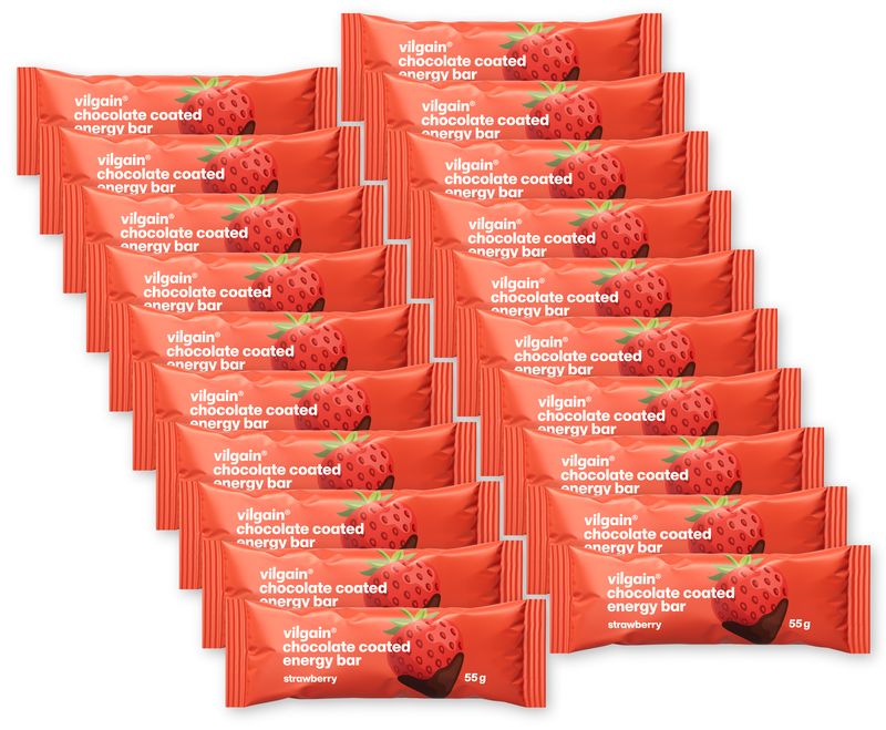 Vilgain Energy Bar – 20× jahoda zalitá čokoládou 55 g