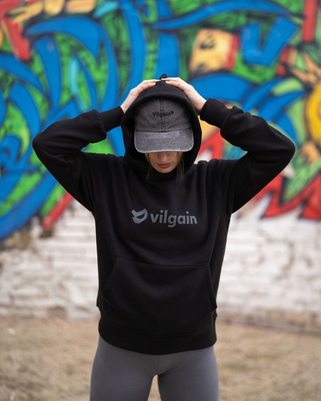 Vilgain Official Logo Hoodie M Černá Obrázek