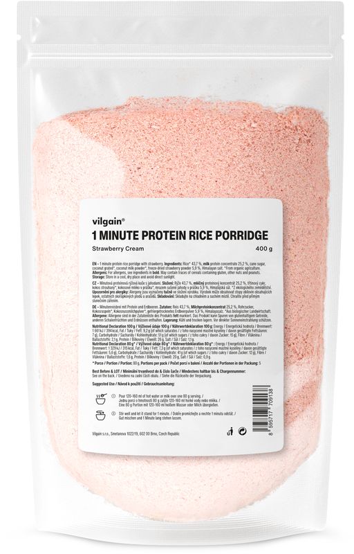 Vilgain Minutová proteinová rýžová kaše jahoda 400 g