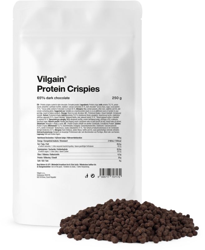 Vilgain Protein Crispies tmavá čokoláda 250 g Obrázek