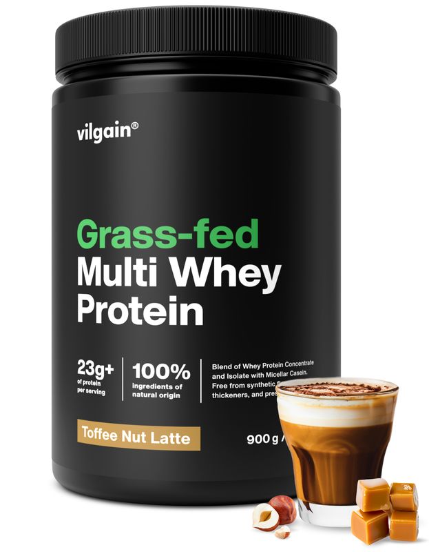 Vilgain Grass-Fed Multi Whey Protein – Toffee Nut Latte 900 g