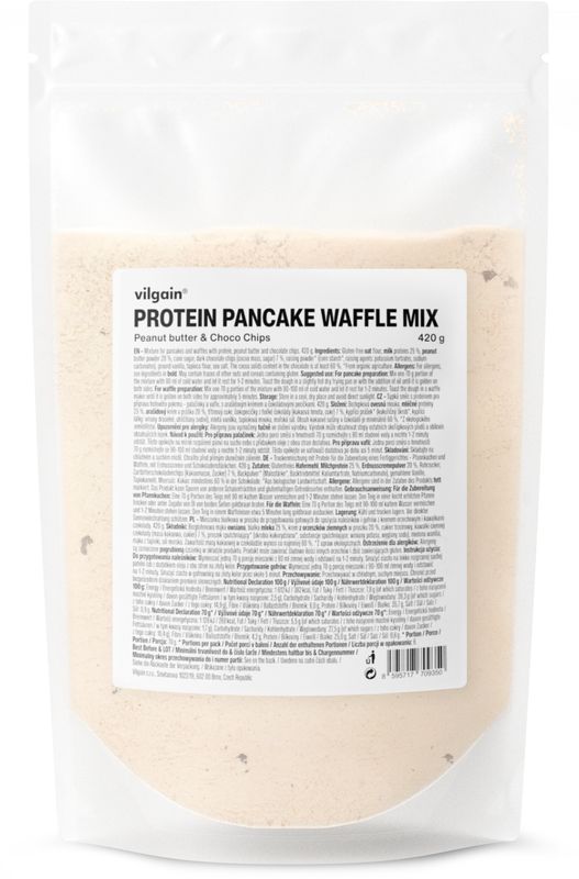 Vilgain Protein Pancake & Waffle Mix arašidové maslo a čokopecičky 420 g Obrázek