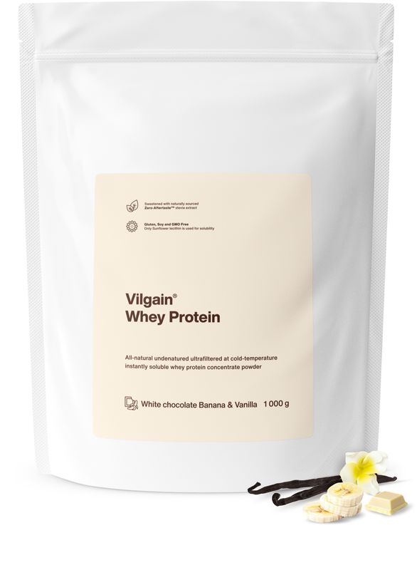 Vilgain Whey Protein bílá čokoláda, banán a vanilka 1000 g Obrázek