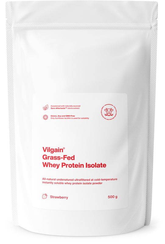 Vilgain Grass-Fed Whey Protein Isolate jahoda 500 g Obrázek