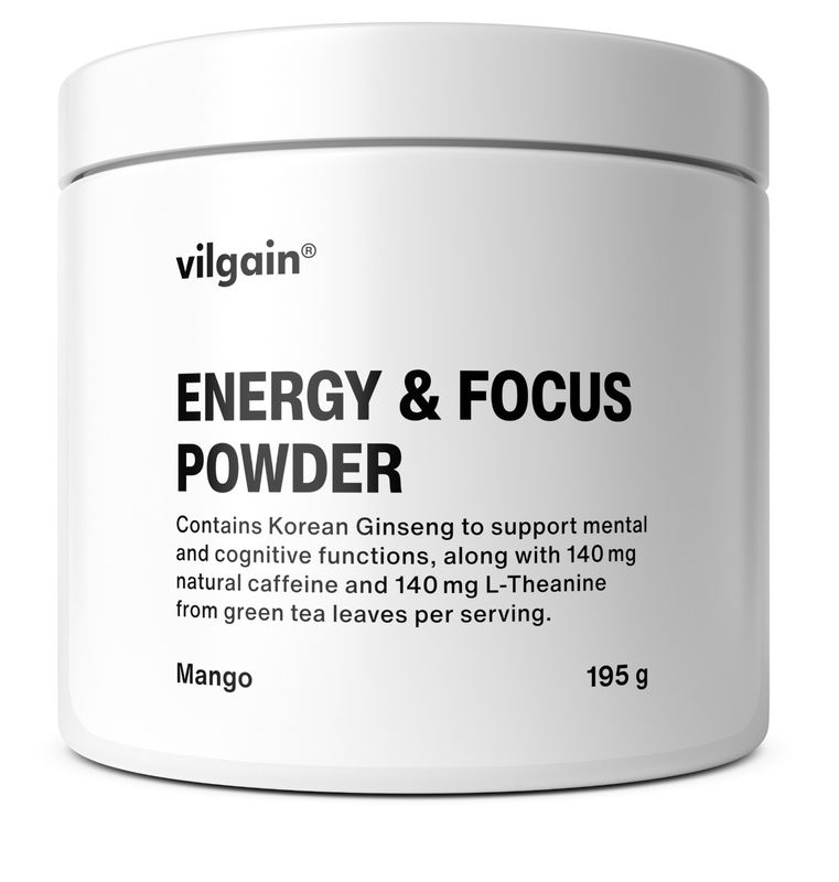 Vilgain Energy & Focus Powder mango 195 g Obrázek