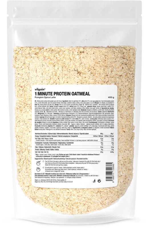 Vilgain Minutová proteinová ovesná kaše – Pumpkin Spice Latte 400 g