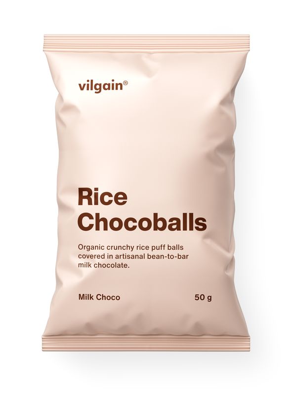 Vilgain Rice Chocoballs BIO – mléčná čokoláda 50 g