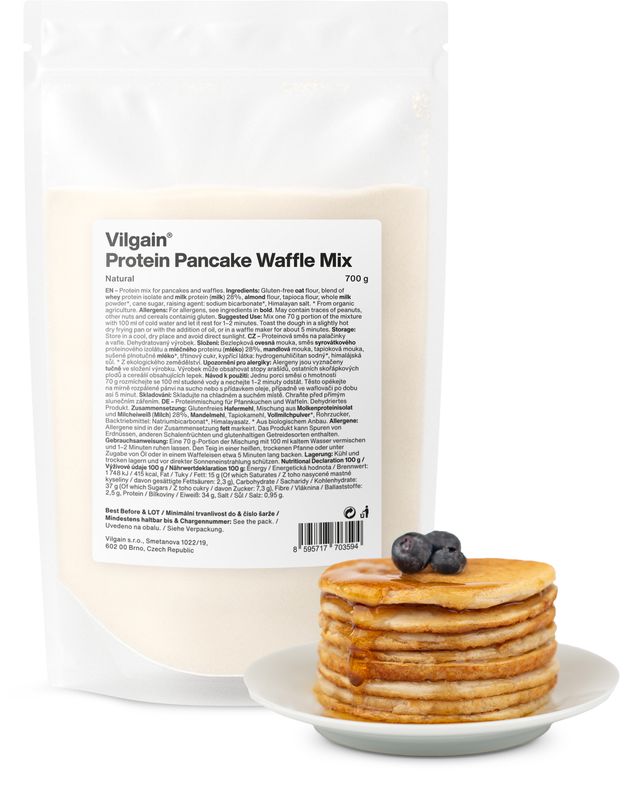 Vilgain Protein Pancake & Waffle Mix –  3× natural 700 g