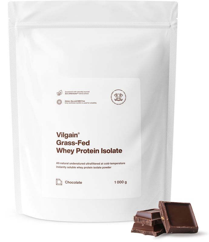 Vilgain Grass-Fed Whey Protein Isolate čokoláda 1000 g Obrázek