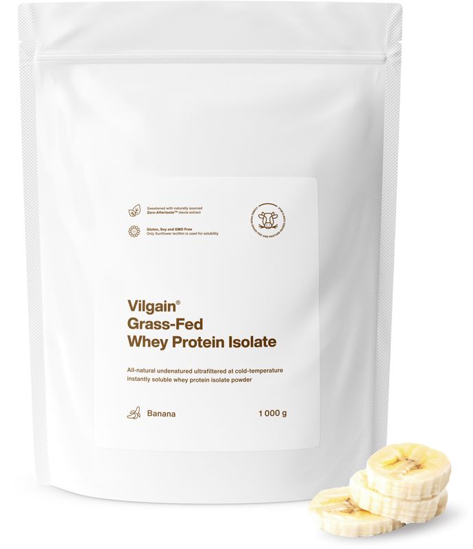 Vilgain Grass-Fed Whey Protein banán 1000 g Obrázek