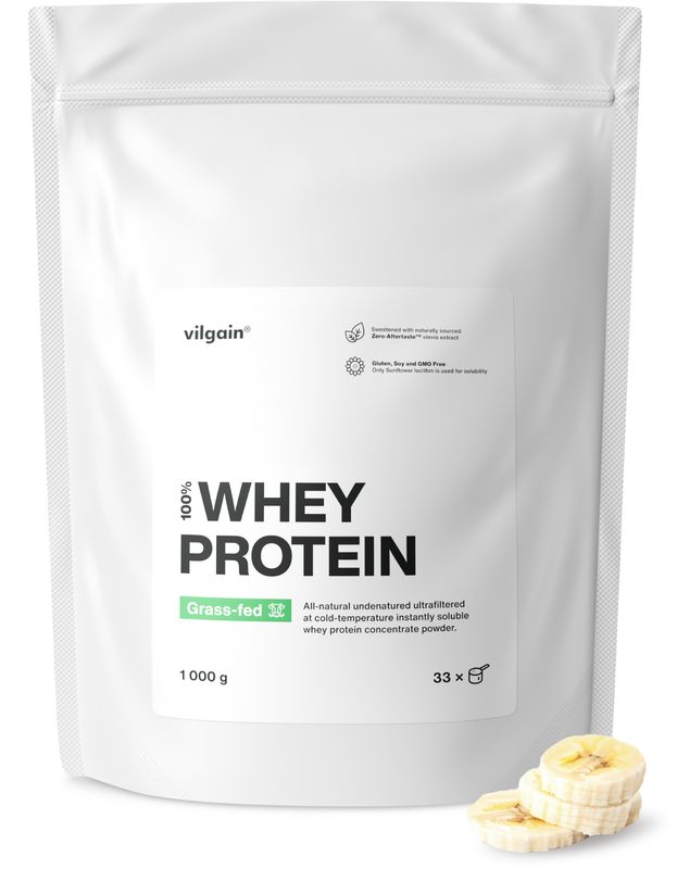 Vilgain Grass-Fed Whey Protein banán 1000 g Obrázek