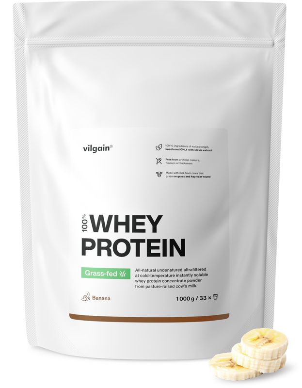 Vilgain Grass-Fed Whey Protein – 2× banán 1 000 g