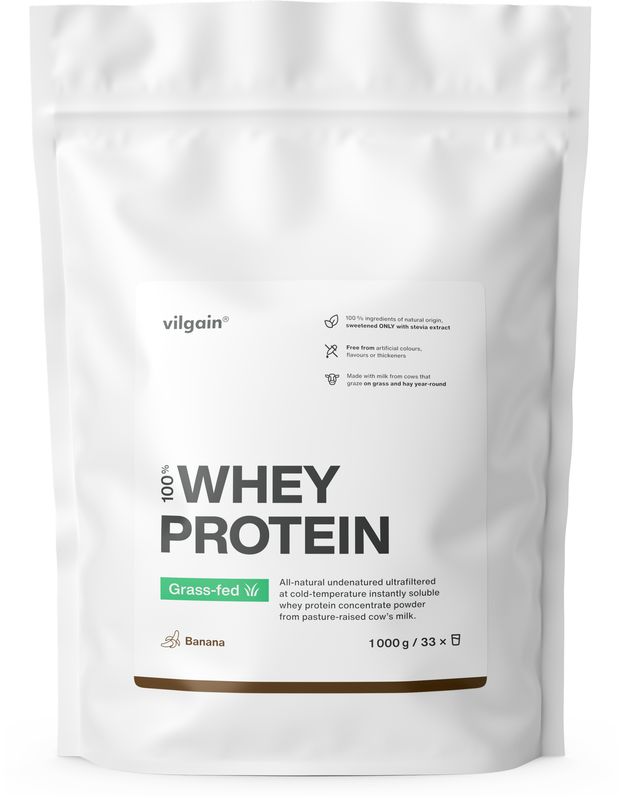 Levně Vilgain Grass-Fed Whey Protein – banán 1 000 g