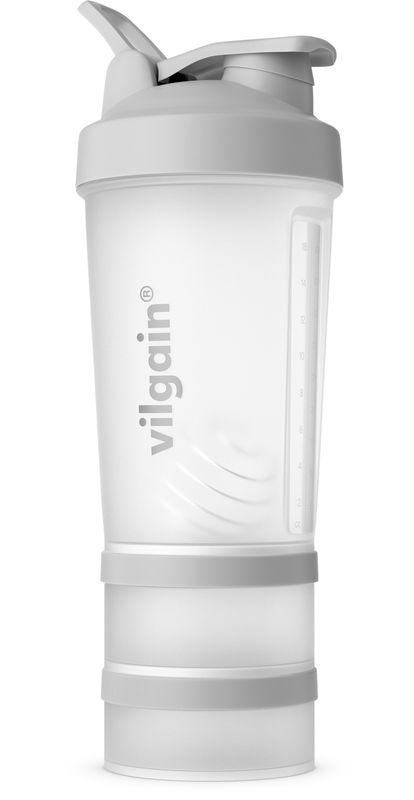 Vilgain Shaker Pro 2Go – Silver Mist 450 ml + 150 ml + 100 ml Obrázek