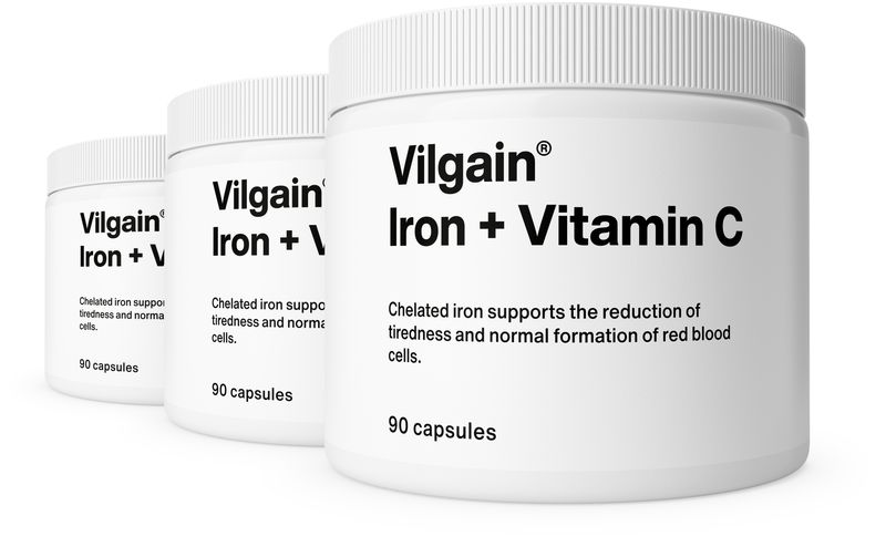 Vilgain Železo + Vitamin C –  3× 90 kapslí Obrázek