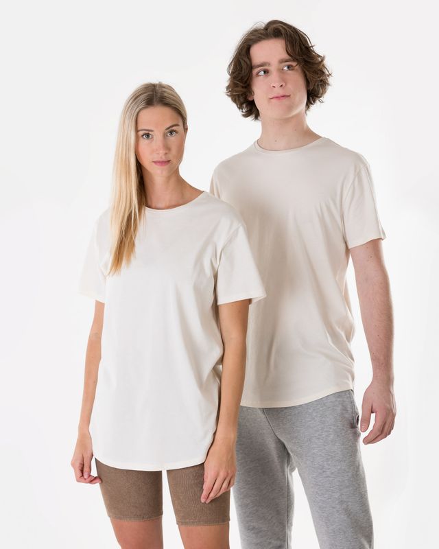 Vilgain Athletic Long Cut Organic Tee Raw S Natural White