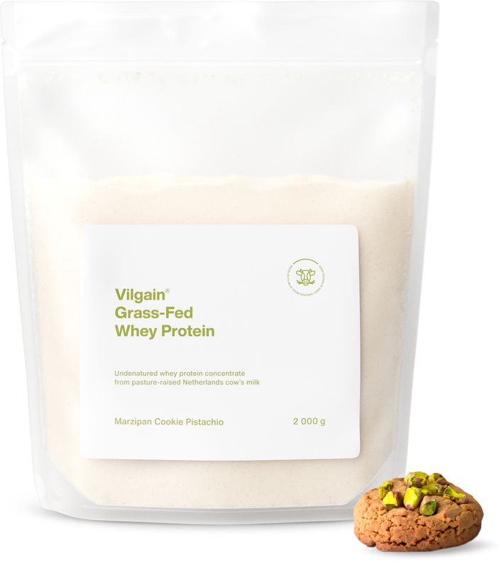 Vilgain Grass-Fed Whey Protein marcipánová sušenka s pistáciemi 2000 g Obrázek