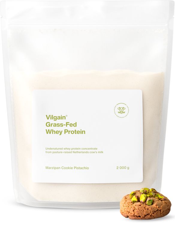 Vilgain Grass-Fed Whey Protein marcipánová sušenka s pistáciemi 2000 g Obrázek