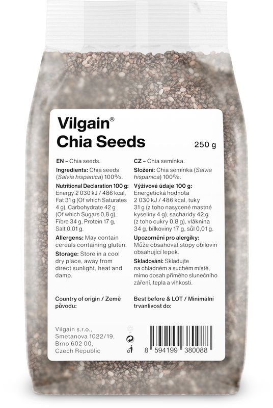 Vilgain Chia Seeds 250 g Obrázek