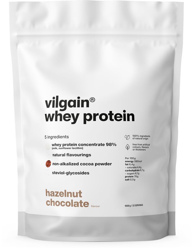 Levně Vilgain Whey Protein – Čokoláda s lískovými ořechy 1 000 g