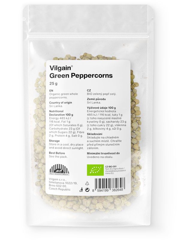 Vilgain Pepř BIO zelený celý 25 g