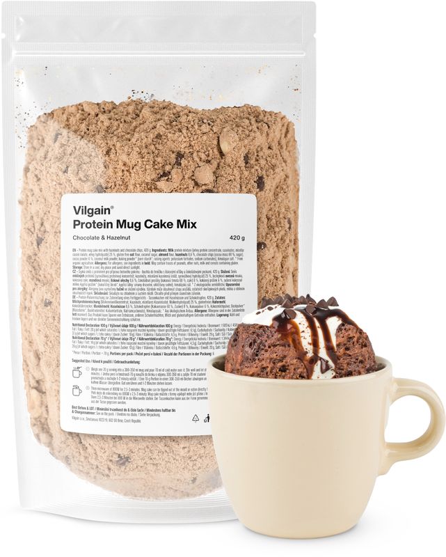 Vilgain Protein Mug Cake Mix čokoláda a lískový oříšek 420 g Obrázek