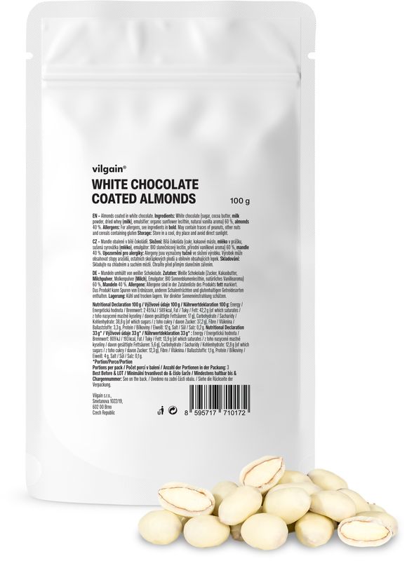 Vilgain Mandle v čokoládě bílá čokoláda 100 g