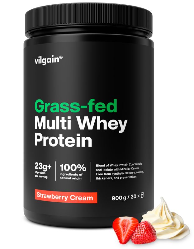 Vilgain Grass-Fed Multi Whey Protein jahodová zmrzlina 900 g