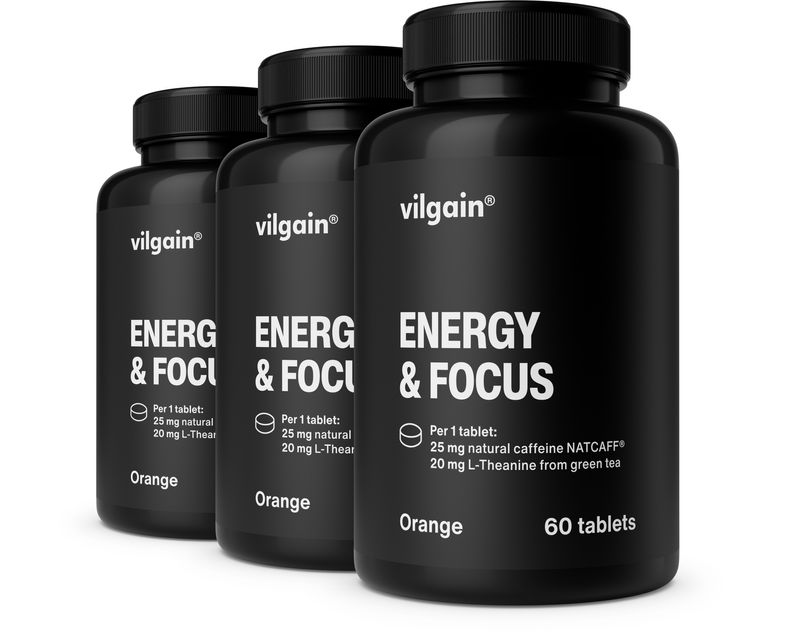 Vilgain Energy & Focus Tabs – 3× pomeranč 60 tablet