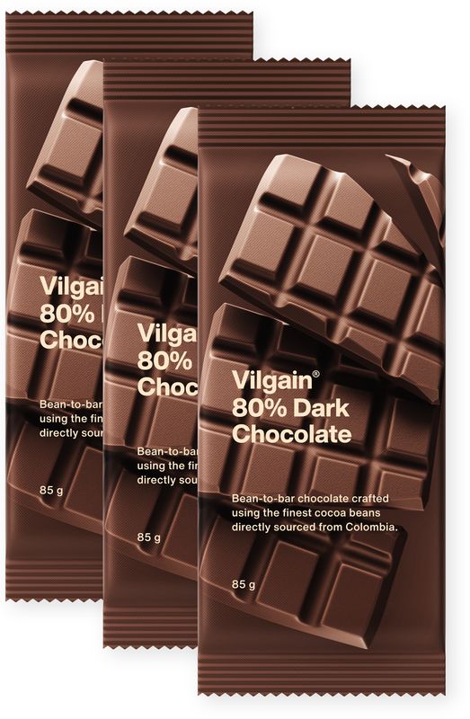 Vilgain Tabuľková čokoláda –  3× 80 % tmavá čokoláda 85 g Obrázek