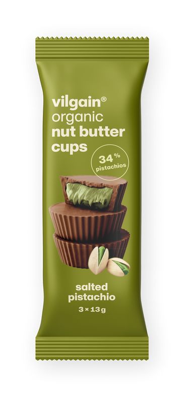 Vilgain Nut Butter Cups BIO – pistácie solené 39 g (3 x 13 g)