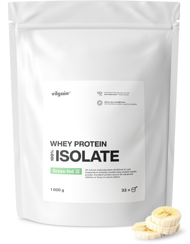 Vilgain Grass-Fed Whey Protein Isolate banán 1000 g Obrázek